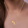 thumbnail image 1 of Fiudx Collar con Colgante de Corazón y 26 Letras En Inglés, Cadena Corta para Clavícula., 1 of 5