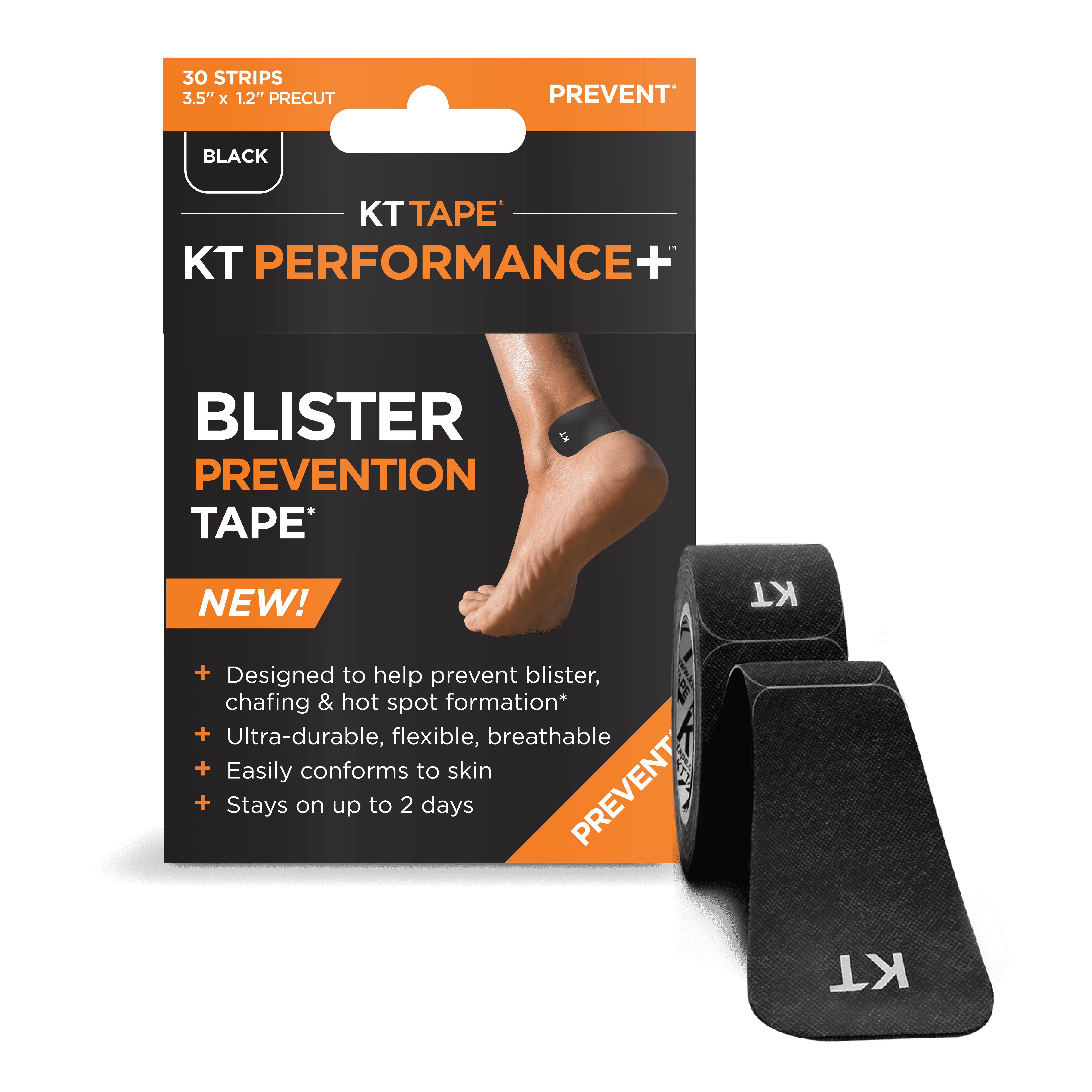 KT Tape Black Original Cotton Kinesiology Tape 20 Precut Strips