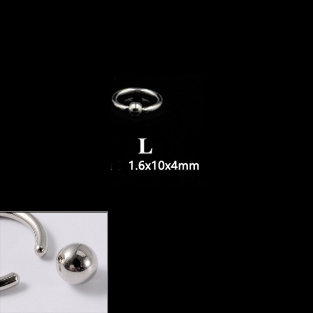 Anillo de nariz con clip de bola de acero inoxidable 316L BCR, anillo de nariz con clip de bola de acero de titanio, anillo multiusos universal, pendientes, anillo para el hueso de la oreja