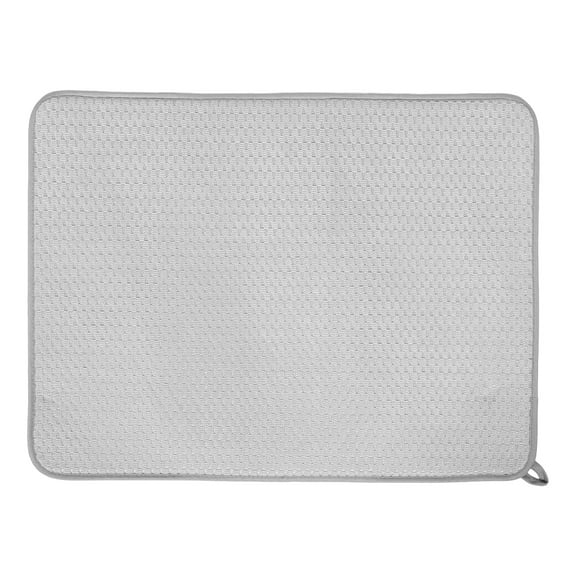 HONMEET Grey Microfiber Dish Drying Mat Non- Kitchen Absorbent Dish Rack Mat and Easy to Clean