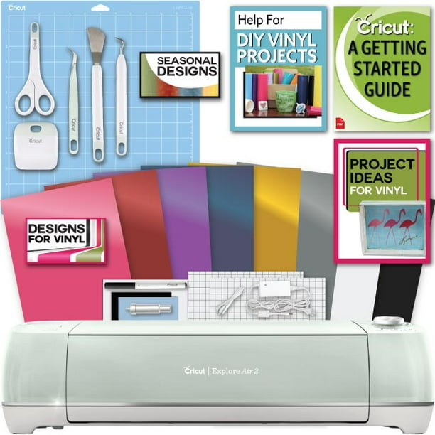 Cricut Explore Air 2 Machine Bundle Beginner Guide, Tool Kit, Vinyl