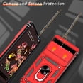 thumbnail image 4 of for Google Pixel 6 Case with HD Screen Protector, Build in 360° Rotating Ring Kickstand [Military Grade] Protective Case for Pixel 6, Red, 4 of 13