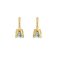 thumbnail image 4 of 1.06Ct Brilliant Round Cut Drop Dangle Blue Diamond 14K Yellow Solid Solid Gold Everyday Dainty Earrings Lever Back, 4 of 7