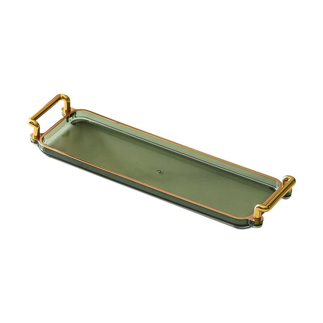 Bandeja rectangular para servir con asas Bandeja de postre Bandeja decorativa Bandeja de tocador para Verde