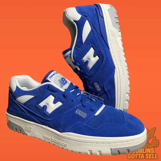 New Balance 550 Suede Pack Team Royal Blue Lifestyle Shoes BB550VNA Men Size 9