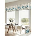 thumbnail image 5 of 2 Pack Nautical Teal Starfish Valance for Window Ocean Corals Compass Retro Brown Map Kitchen Valance Rod Pocket Short Curtain Topper Decorative Window Treatment for Living Room Bedroom 42"x18", 5 of 9