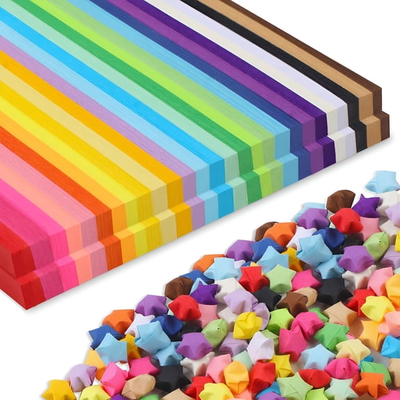 CCOCC 2060 Sheets Origami Paper - 27 Color Assortment,Double Sided Star Paper Strips for DIY Hand Art Crafts