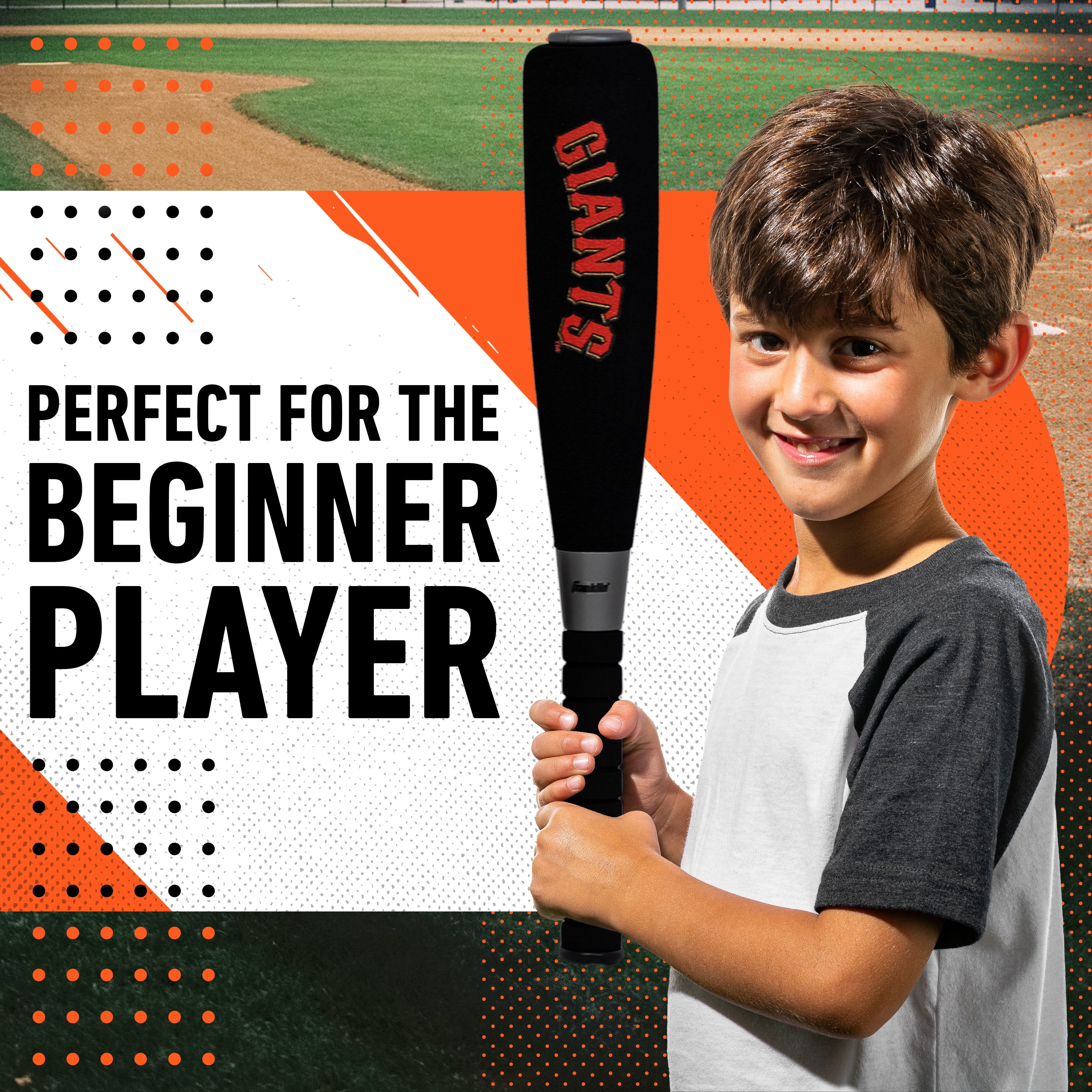Franklin Sports MLB San Francisco Giants Foam Bat + Ball Set, 21 in