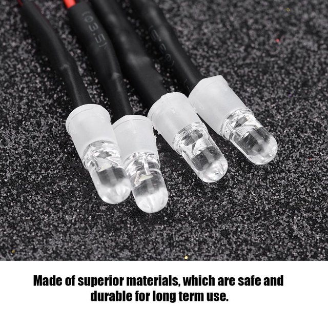 Peahefy RC Car LED Light, RC Accessory,4PCS 5mm Headlights RC Accessory LED Lights for Model Drift Car Vehicle