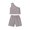 Gray, variant on Baby Toddler Girls 2 Piece Shorts Outfit Solid Color One Shoulder Sling Top Summer Short Sleeve Shorts Suit 12M-4Y