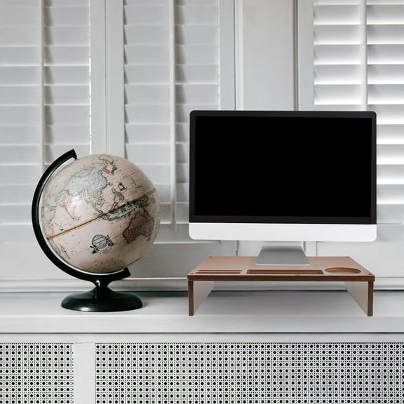 MLINS Wood Monitor Riser for Computer with Coffee Color and Multi Functional Maximize Desk .5 x 8.5 inches