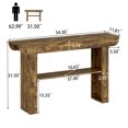 thumbnail image 3 of Tarnorci Farmhouse Console Table,3-Tier Rustic Entryway Table with Storage,Rectangular Sofa Table Behind The Couch for Living Room, Hallway, Entrance, 3 of 10