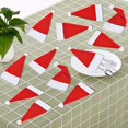 thumbnail image 4 of 36 soportes para cubiertos con sombreros de Papá Noel, soportes para cubiertos para cena, mesa de cena de fiesta, 2,3 "x 5,1", 4 of 4