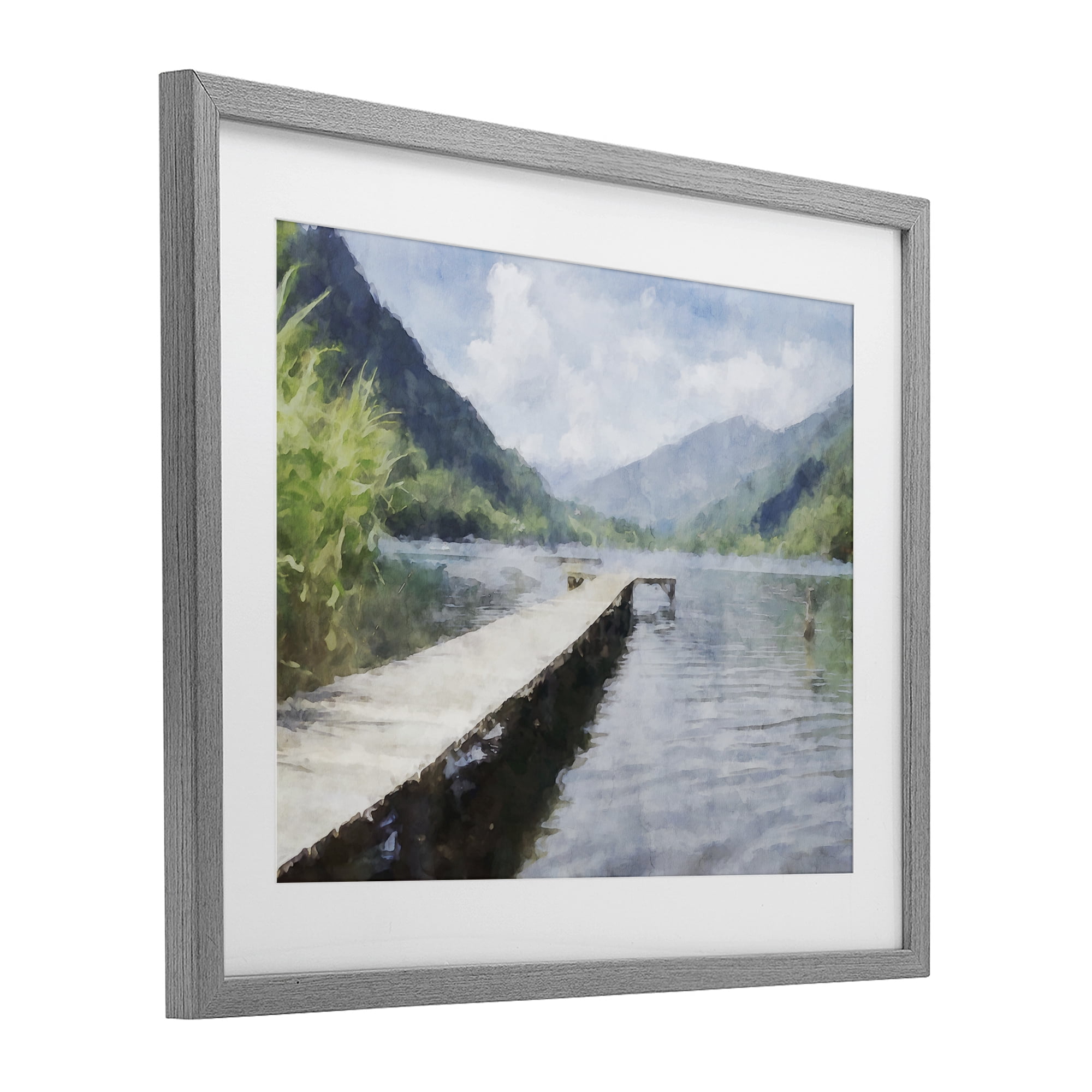 Stupell Industries Dappled Lake Dock Gray Framed Print Under Glass, design by Kim Curinga