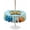 Blue, variant on Outdoor Tablecloth with Umbrella Hole for Patio/Picnic/Party/Camping, Blue Yellow Cartoon Truck Waterproof Table Cloth Round Cover Washable, Cute Engineering Vehicle (Dia 60")