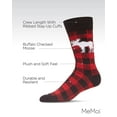 thumbnail image 3 of MeMoi Men's Buffalo Plaid Checked Moose Holiday Crew Socks - Mens - Male, 10-13, Black-Red, 3 of 7