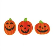 Edible Happy Jacks Assortment Sugar Decorations 12 Count Halloween Pumpkin Jack O' Lantern Toppers Cupcakes Brownies Cookies Cake Pops