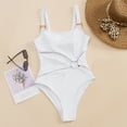 thumbnail image 6 of HEVIRGO Romper Swimsuit Solid Color High Waist Hollow Out Monokini Summer Women One-piece Beachwear for Vacation, 6 of 10