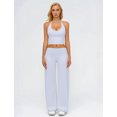 thumbnail image 7 of IBTOM CASTLE Womens Workout Sets 2 Piece Spaghetti Straps Crop Top Straight Leg Yoga Pants Yoga Pilates Outfits White, 7 of 7