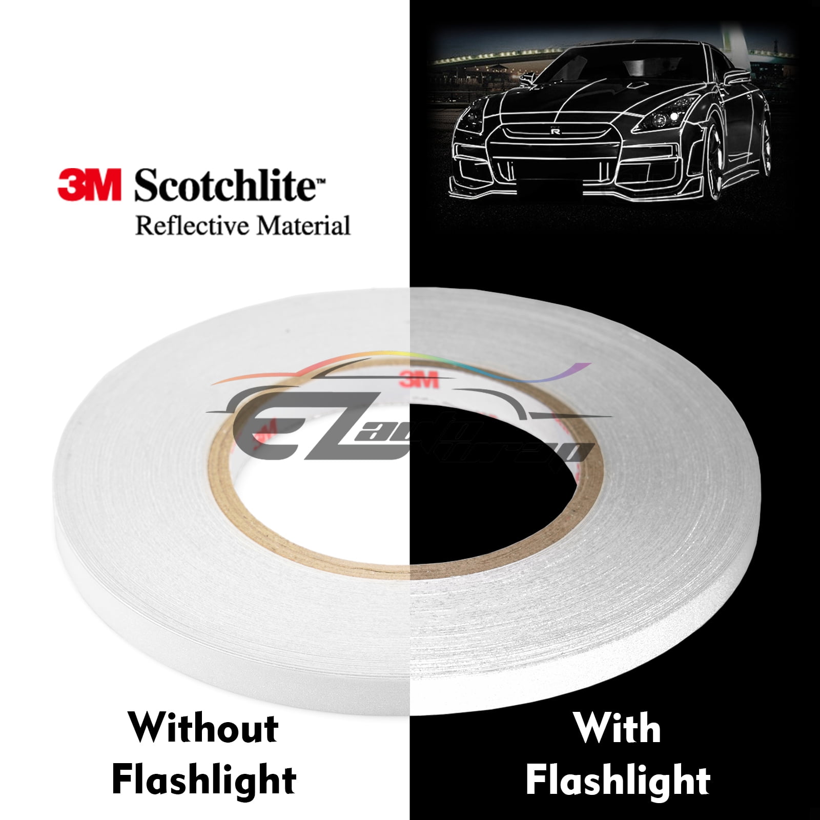 Roll 3M Reflective Tape Safety Self Adhesive Striping Sticker Decal 1CMx150FT 
