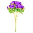 thumbnail image 6 of Efavormart 2 Pack | 18" Purple Artificial Silk Rose Bouquet Faux Flower Bushes, 6 of 11