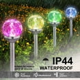 thumbnail image 5 of 4 Pack Solar Lights Outdoor, Cracked Glass Ball Solar Garden Lights, Decorative LED Landscape Light for Patio Pathway Decor, Multicolor, 5 of 8