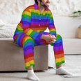 thumbnail image 7 of Naloa Colorful Glitter Rainbow Men’s Pajamas Set - Long Sleeve Button Down Sleep Shirt and Pajama Bottoms Sleepwear Set-X-Large, 7 of 7