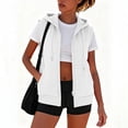 thumbnail image 2 of Misright Women's Lightweight Sleeveless Hoodie with Zipper Fit Casual, 2 of 11