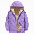thumbnail image 2 of Staki Girls Zip Up Hoodie Soft Sherpa Lined Heavyweight Hooded Girls Sweatshirt Hoodies for Teens Kids 5-14Y(Purple,13-14 Years), 2 of 9