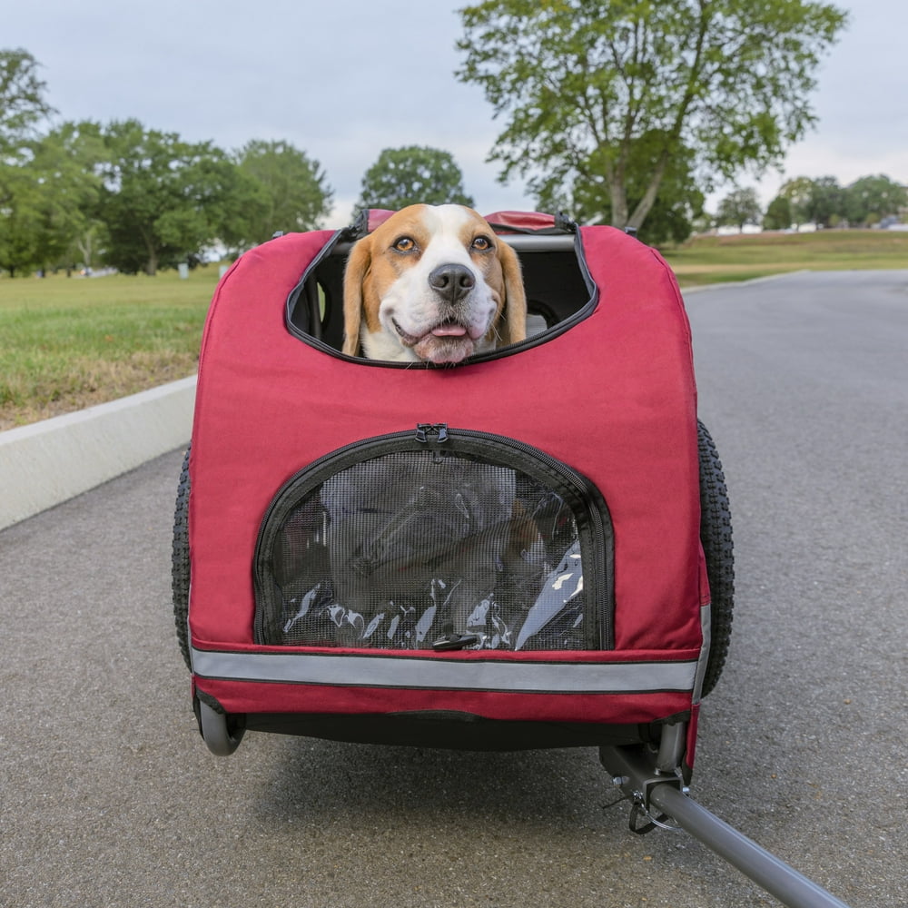 PetSafe Bicycle Trailer for Dogs, Steel (Includes Safety Tether & Pouches) Medium - Walmart.com