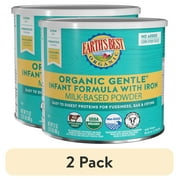 (2 pack) Earth's Best Organic Gentle Powder Baby Formula with Iron DHA & ARA, 21 oz Canister