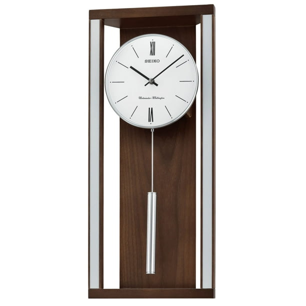 Seiko Alder Pendulum Dual Hourly Chime 10 in. Wall Clock