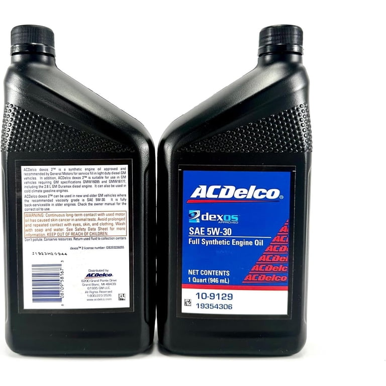 ACDelco, Motor Oil, dexos2 Full Synthetic 5W-30, Case of 12 Quarts