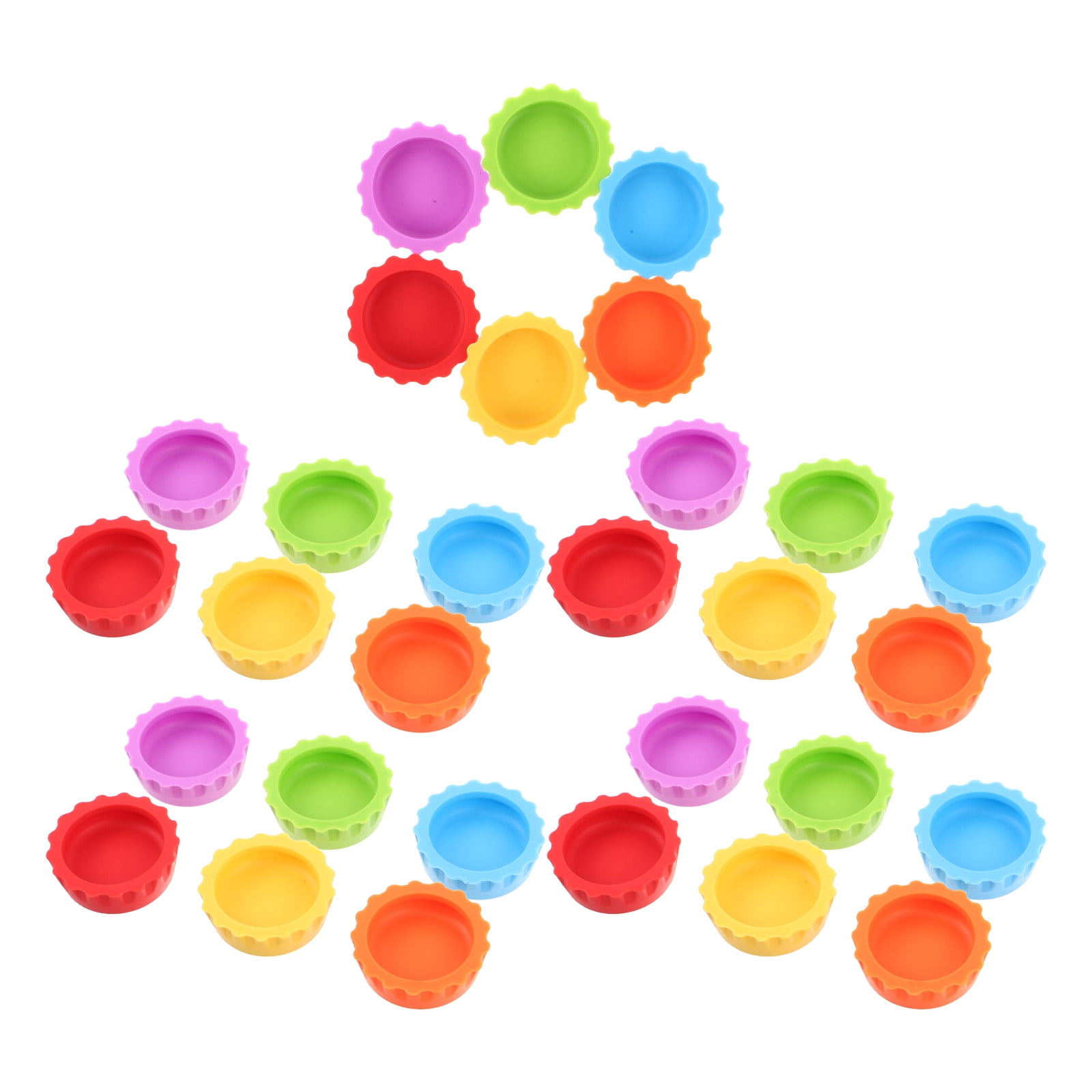 UPOUART Leaf-Shaped Reptile Feeding Dish Set Assorted Color Silicone Hygienic 30Pcs