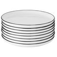 thumbnail image 5 of Gibson Home Oslo 8-Piece Porcelain Chip And Scratch Resistant Dinner Plate Set - White W/Black Rim, 5 of 5