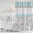 thumbnail image 4 of Aqua Grey Waterproof Fabric Shower Curtain,Chic Garden Floral Stripe Embroidery Design Waterproof Fabric Shower Curtain for Bathroom Curtains Bathtubs Shower Curtains with 12 Hooks Stall 48x72in, 4 of 8
