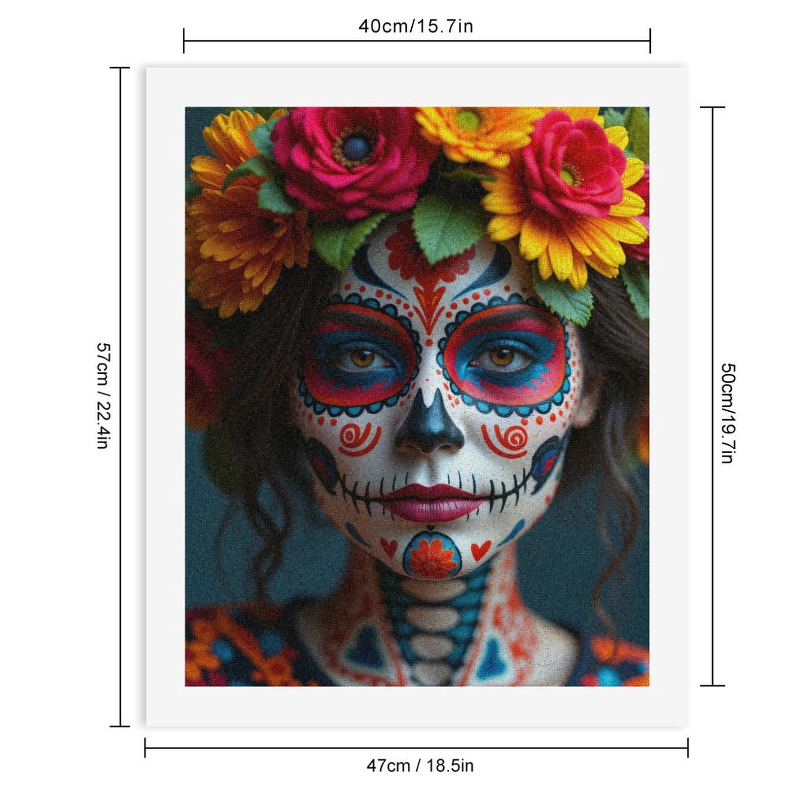 Paint By Numbers Kit for Adults Beginner - Colorful Face Art Floral Headpiece DIY Canvas Painting Kits for Adults, Frameless Paint By Number for Adults for Home Wall Decor 16x20 Inch