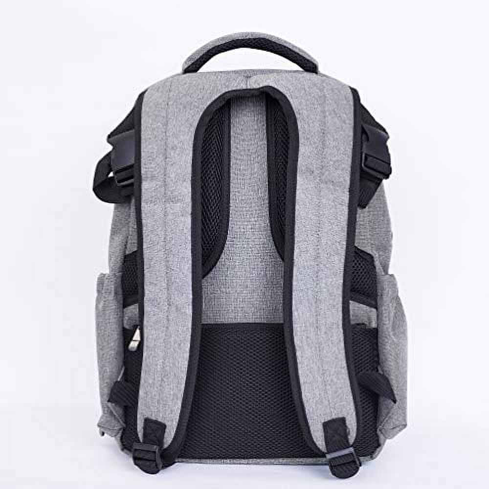 Waterproof Baby Diaper Bag with Changing Mat, Pockets, and Stroller Straps, Gray - image 5 of 9