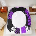thumbnail image 5 of Homewish Cheetah Leopard Print Bed Sheets for Girl, Black Purple Eiffel Tower King Sheets, Stripes Abstract Sheet Set, Microfiber Bedroom Decor, 4-Piece, 5 of 7