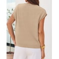 thumbnail image 5 of Merokeety Womens Summer Floral Knit Short Sleeve Loose Sweater Vest Apricot l, 5 of 6