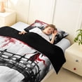 thumbnail image 4 of Manfei Ink Samurai Twin Comforter Sets for Boys Men, Bridge Temple Bedding Set, Black Red White, Black Reversible 2pcs, 1 Comforter and 1 Pillowcase, 4 of 6