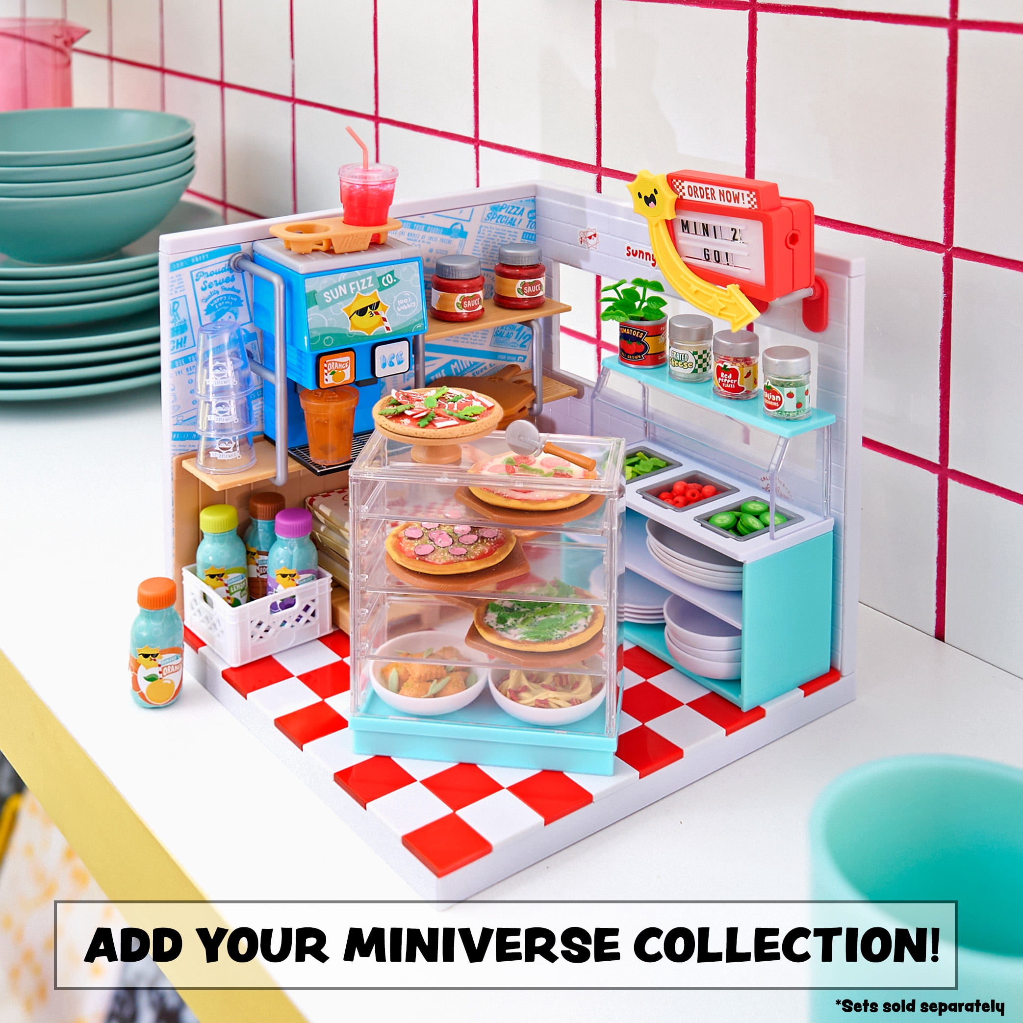 MGA's Miniverse - Spaces Starter Pack - Pizza, DIY, Resin Play, Replica, Not Edible, Collectors, 8+