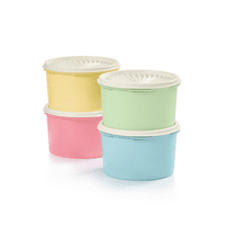 Tupperware Heritage Plastic 3.85-Cup Food Storage Canister Set with Lids (4 Count)