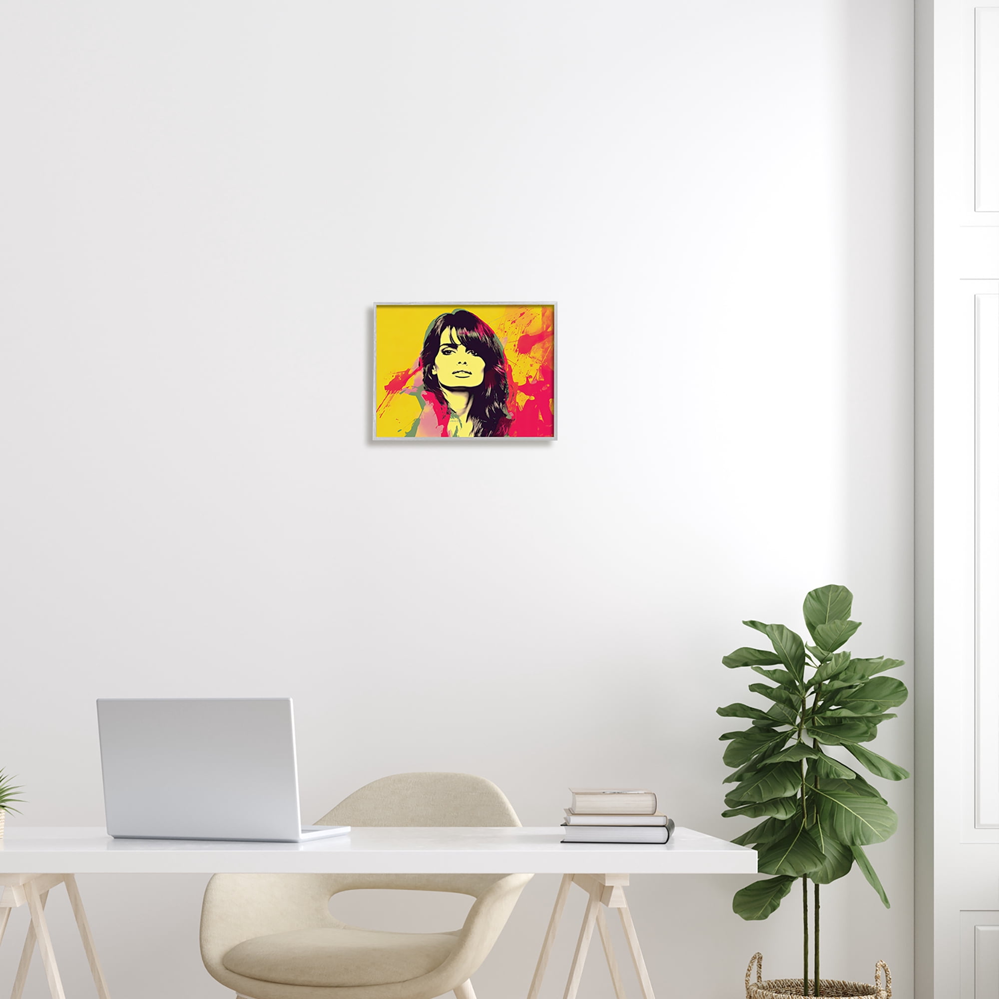 Stupell Industries Modern Penelope Cruz Abstract Painting Gray Framed Art Print Wall Art, 14 x 11