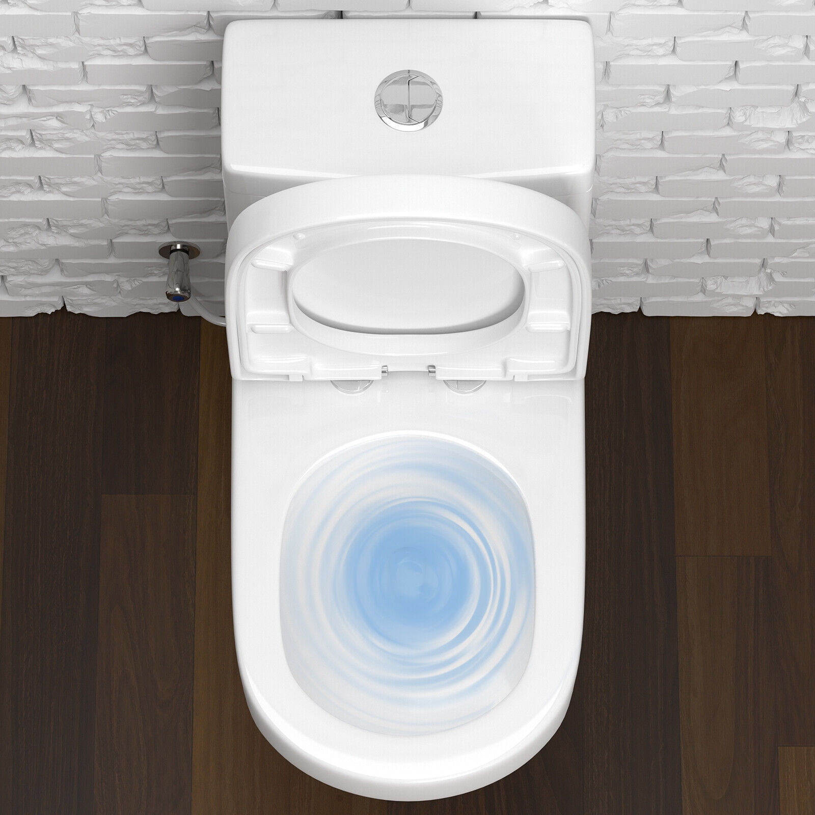 HOROW Small one Piece Toilet Compact Bathroom Commode Water Closet Dual Flush,12'' Rough-in+UF Seat