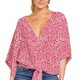 thumbnail image 2 of Moda Mujer Causal V-Cuello Impresión Blusa 3/4 Manga Bandag Camiseta Verano Tops Fridja  czfsfas4490, 2 of 7
