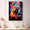 thumbnail image 2 of Chinese Dog Canvas Wall Art for Living Room, Funny Bathroom Wall Decor, Colorful Animal Painting Gift for Kid Teen Men, 2 of 4