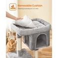 thumbnail image 2 of Cat Tree 33.1-Inch Cat Tower for Large Cats up to 16 lb, Large Perch, 2 Cat Caves, Scratching Post, Light Gray, 2 of 9