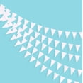 thumbnail image 1 of Banderas de banderines de color blanco sólido, banderas de banderines triangulares, decoraciones para gran inauguración, fiesta de cumpleaños Sincero Hogar, 1 of 4