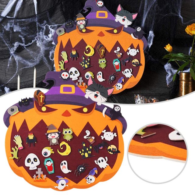 Calendario De Fieltro De Bruja De Halloween Con Cordón Adornos De Halloween Adornos De Bruja De Hombre Calabaza Eigraketly HA036859-00